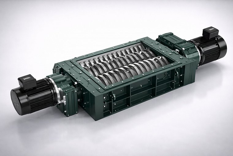 Двухвальная дробилка костей и отходов убоя Greenmech